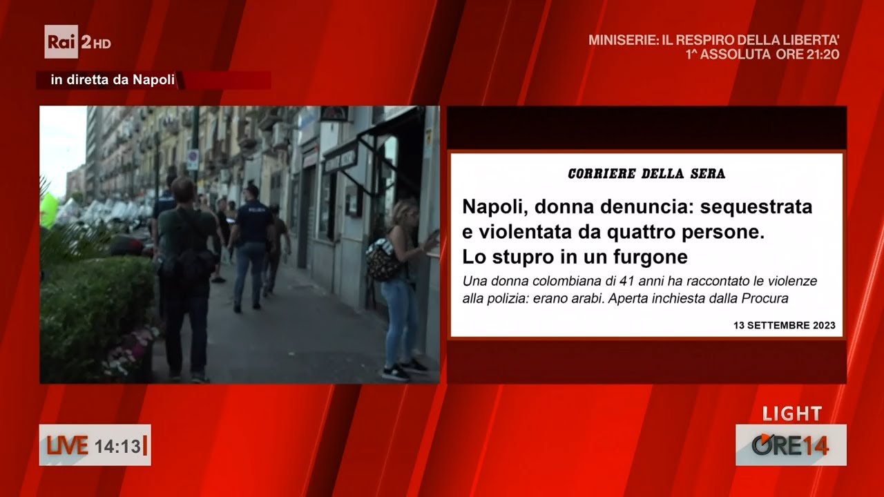 Orrore a Napoli, in pieno giorno rapinata e violentata da 4 uomini - Ore 14 del 13/09/2023