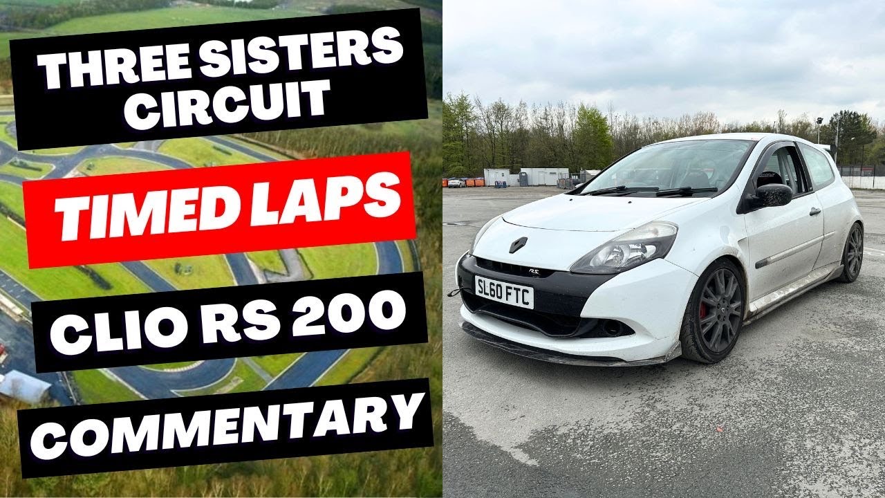 CLIO RS 200 Three sisters circuit track day - FAST timed laps with commentary