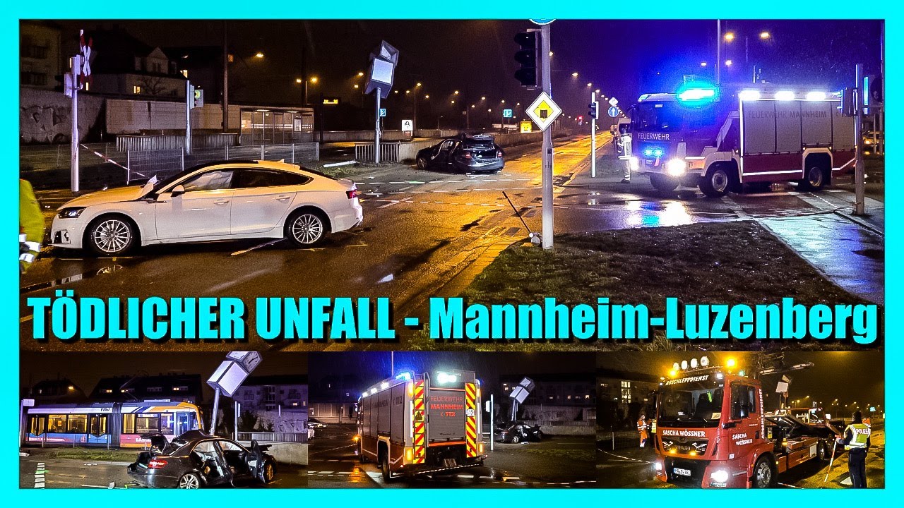 [Tödlicher Unfall 😱- Mannheim-Luzenberg] - Heftige Kollision mit 5 Verletzten - Bergungsmaßnahmen