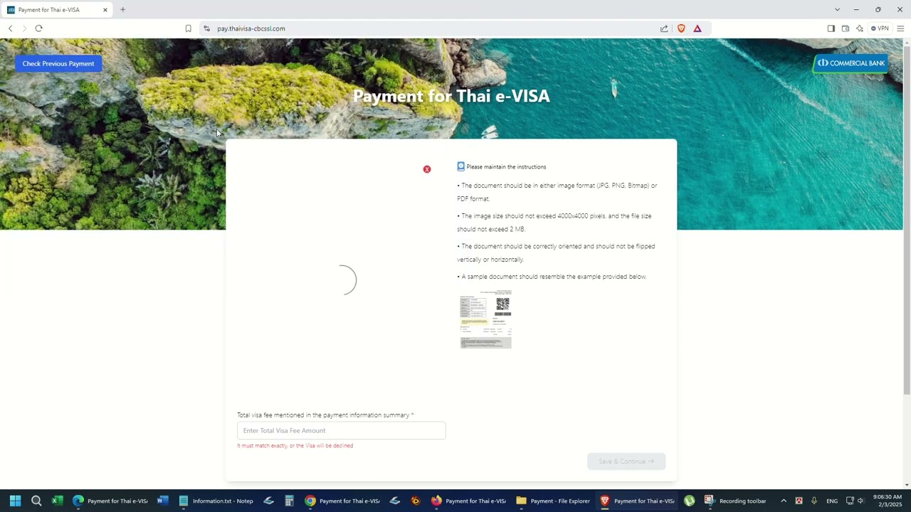 Thai Evisa Payment Not Working