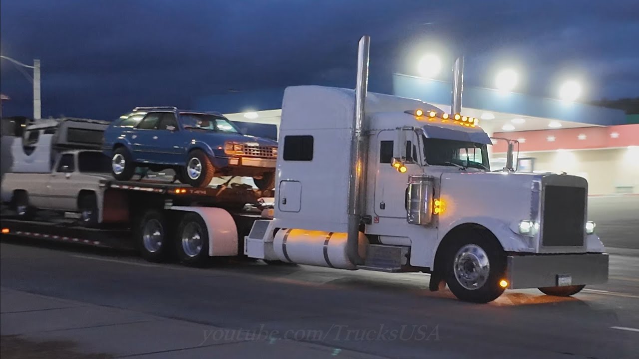 Truck Drivers seen busy along desert Highway 93 in Arizona, Truck Spotting USA