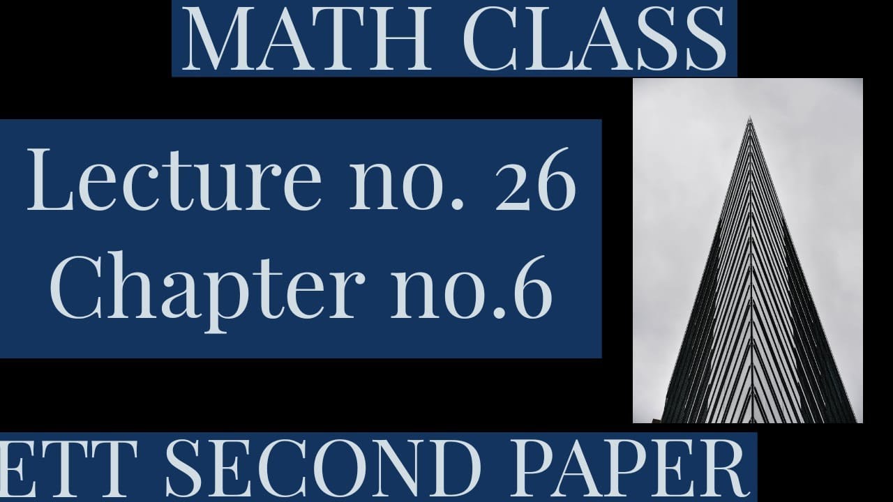 MATH CLASS FOR ETT SECOND PAPER 2020