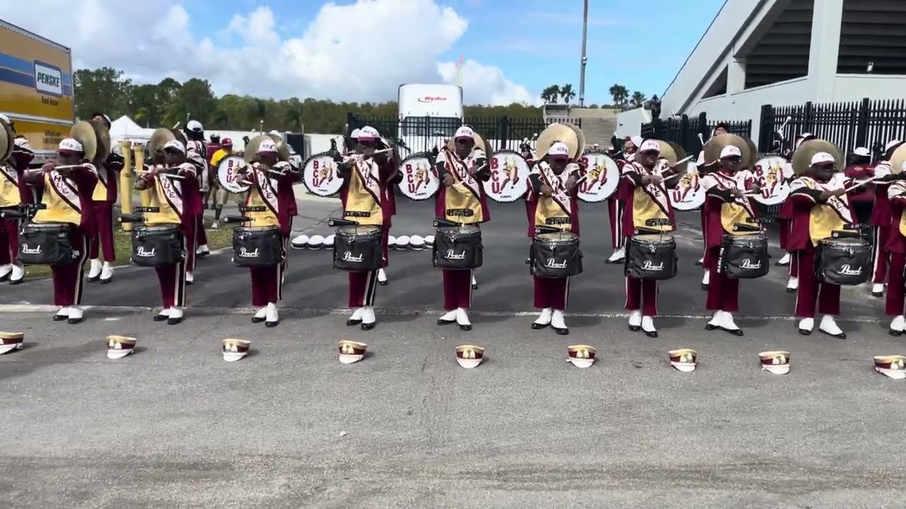 BCU Sudden Impact Drumline Warms Up with Cadences | Pregame Hype vs. Grambling State