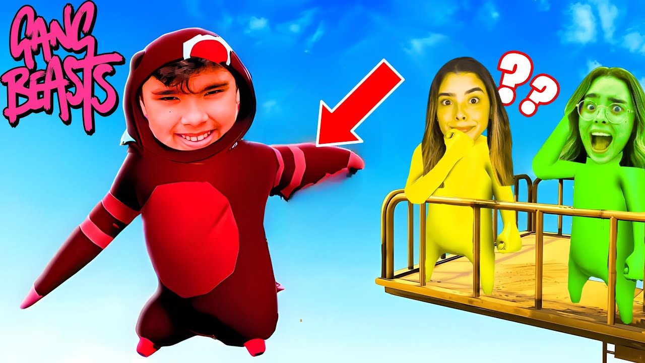DESAFIO EM FAMÍLIA PODEMOS VOAR no JOGO das MASSINHAS!! (Gang Beasts)