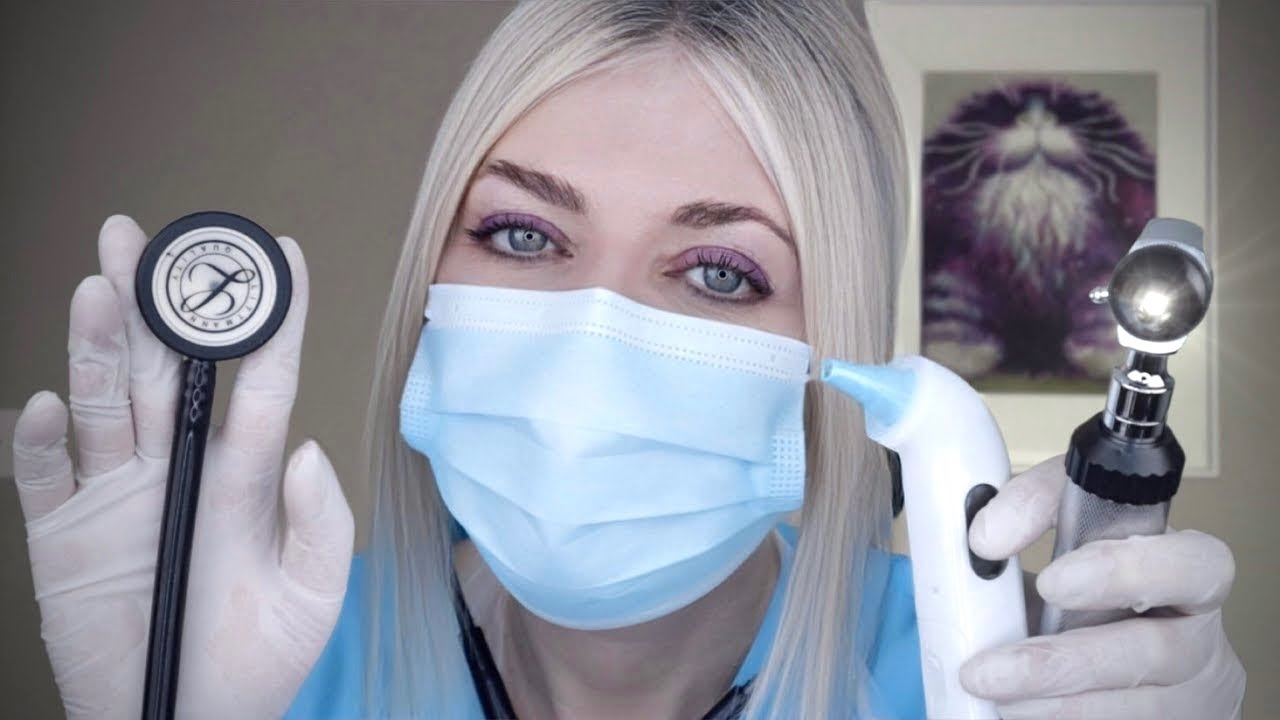 ASMR-визит врача на дом при тонзиллите - расслабляющая аудиозапись - отоскопия, осмотр ушей, стет...