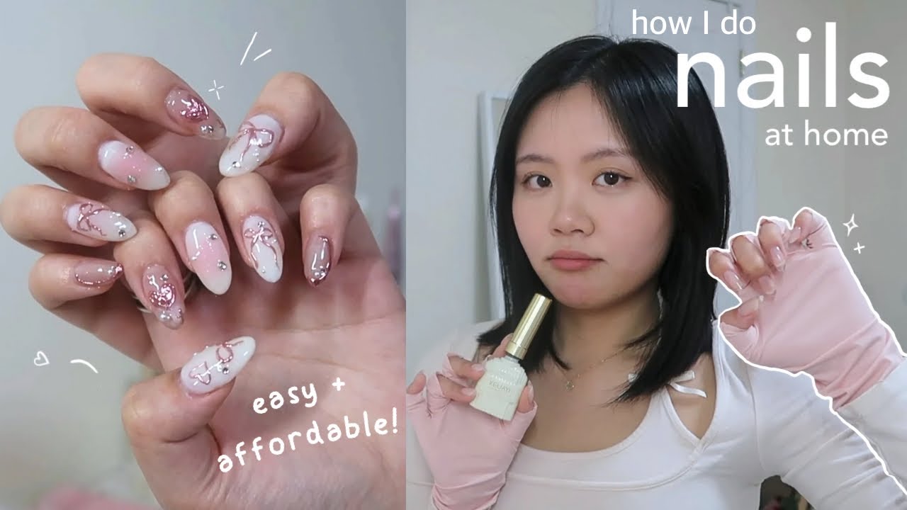 how I do my nails at HOME₊˚⊹♡ realistic + easy nail tutorial