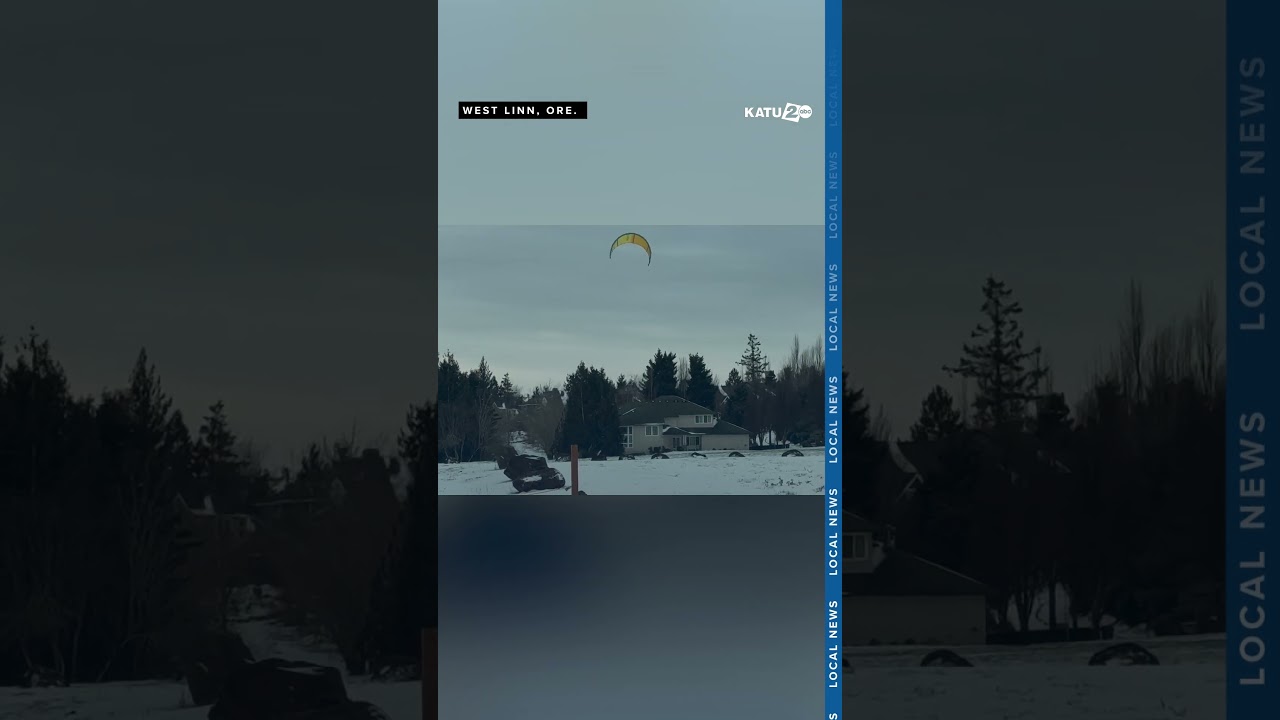 Caught on Camera: Snow Kite Surfing in West Linn #katu2abc #oregon #snow