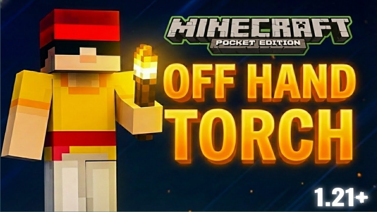 Minecraft mobile me left hand me torch kaise pakde 🤯 Minecraft pocket edition 