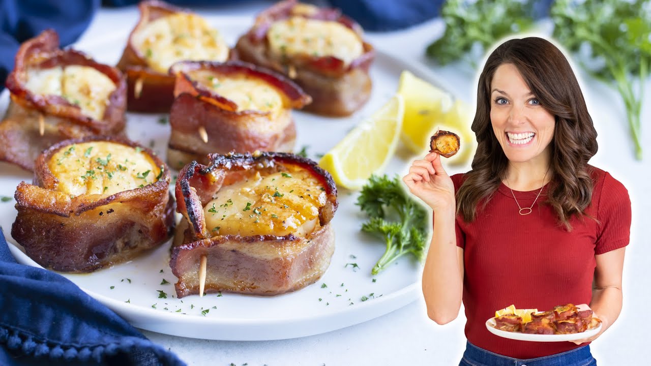 Perfectly Pan-Seared Bacon Wrapped Scallops