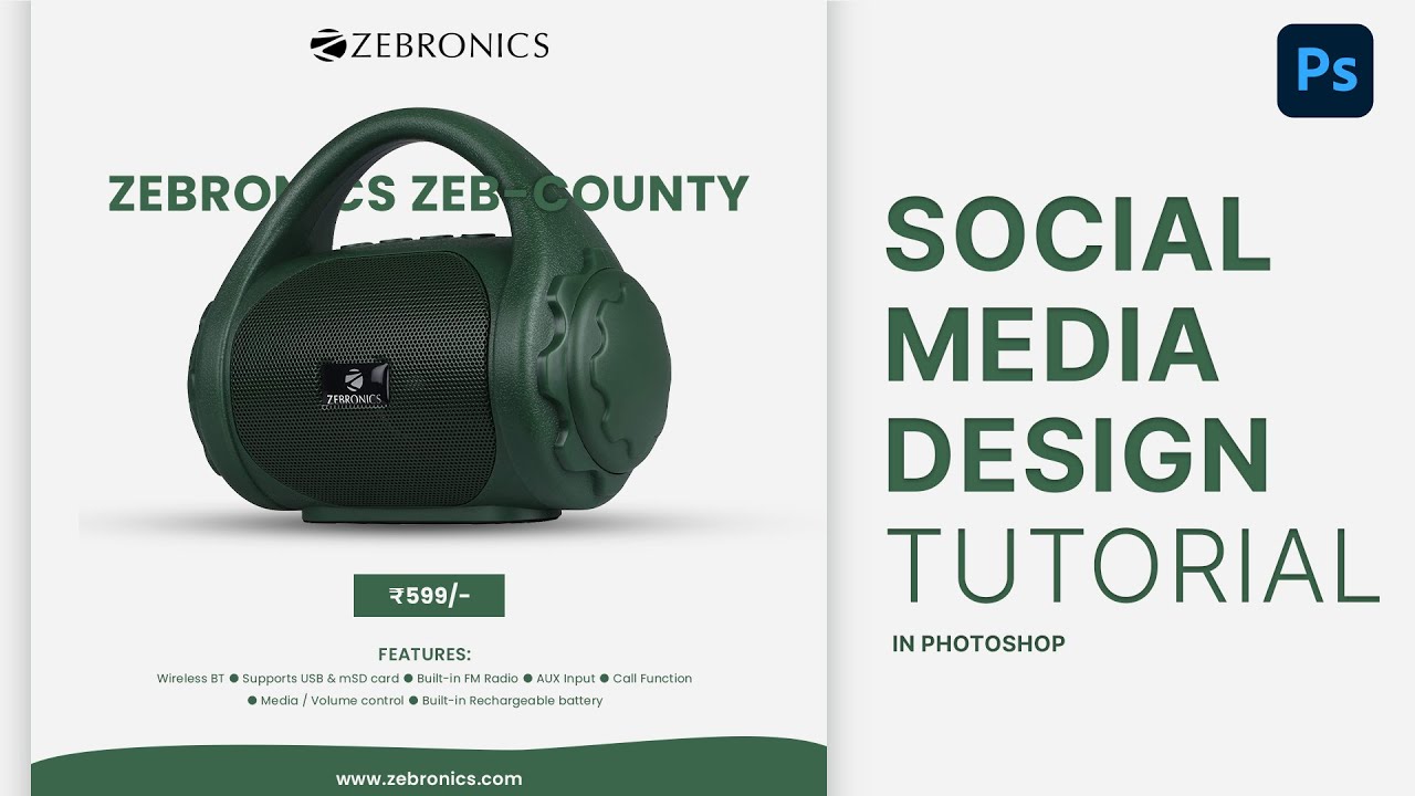 Learn social media banner design in Photoshop | social media post for e commerce