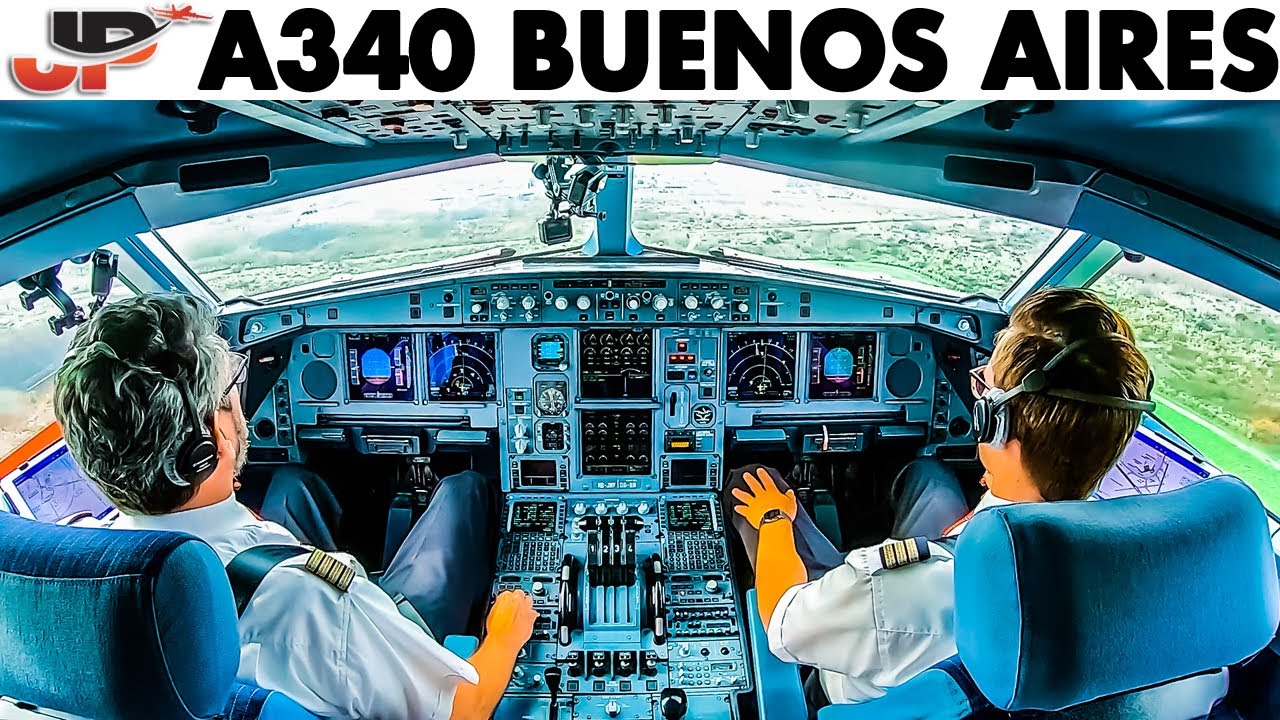 Piloting the A340 out of Buenos Aires | Cockpit Views