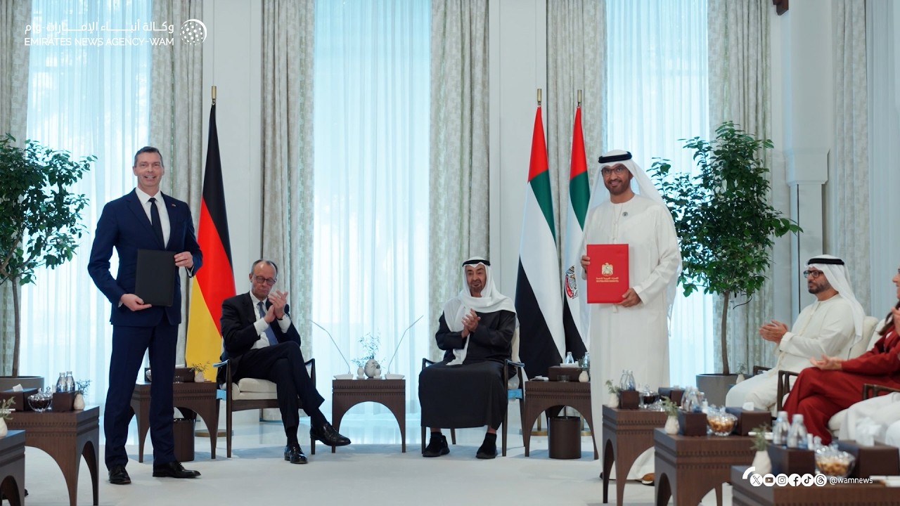 رئيس الدولة والمستشار الألماني يبحثان علاقات التعاون بين البلدين ويشهدان إعلان عدد من مذكرات التفاهم