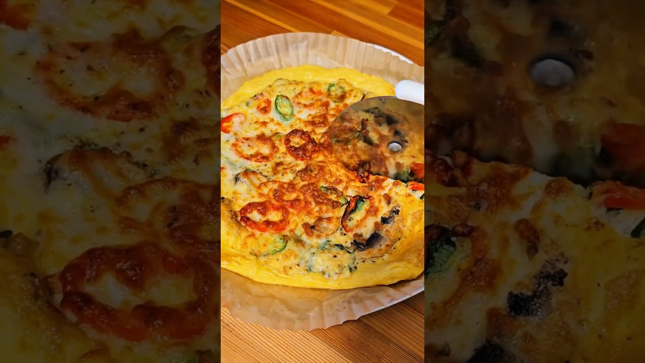 Omelett pizza aus dem Airfryer #foodshorts #food #recipe #cooking #kesfet #shorts #airfryer #fyp