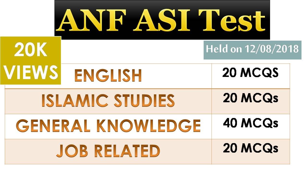 ANF ASI Test Held on 12/08/2018