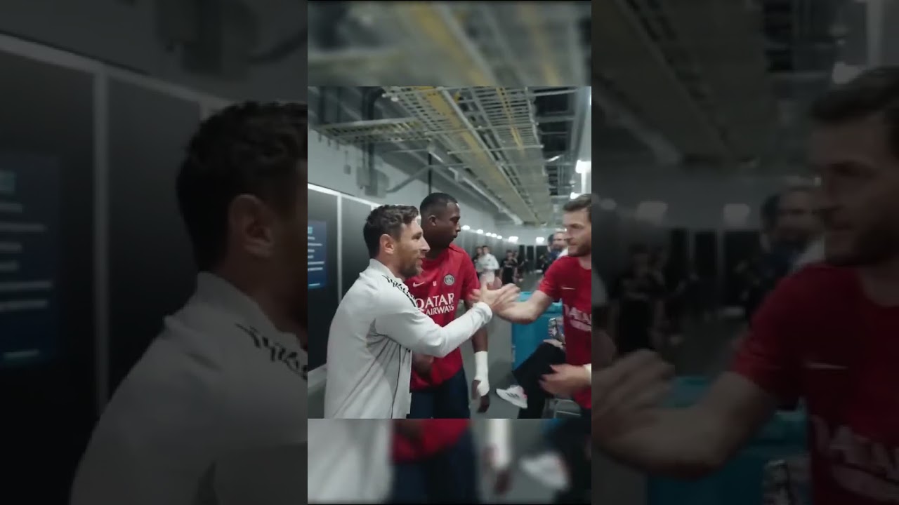 Antes del partido, Messi se acerc&oacute; a saludar a los jugadores del PSG. 🤩 🔝 (V&iacute;a PSG/YT) #shorts