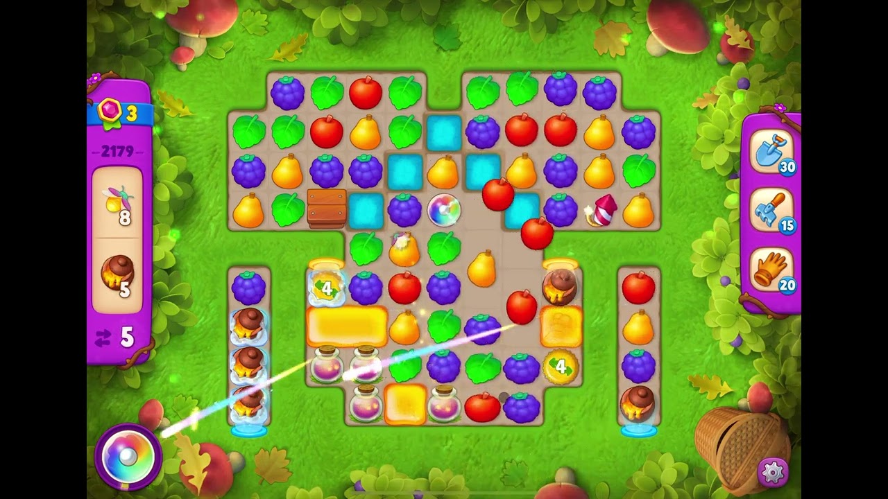 GardenScapes Level 2179 no boosters (18 moves)