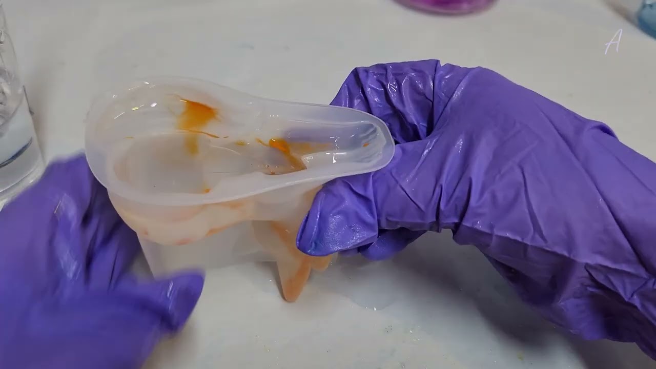 Cute Orange and Brown Resin Fox Pour and Demold