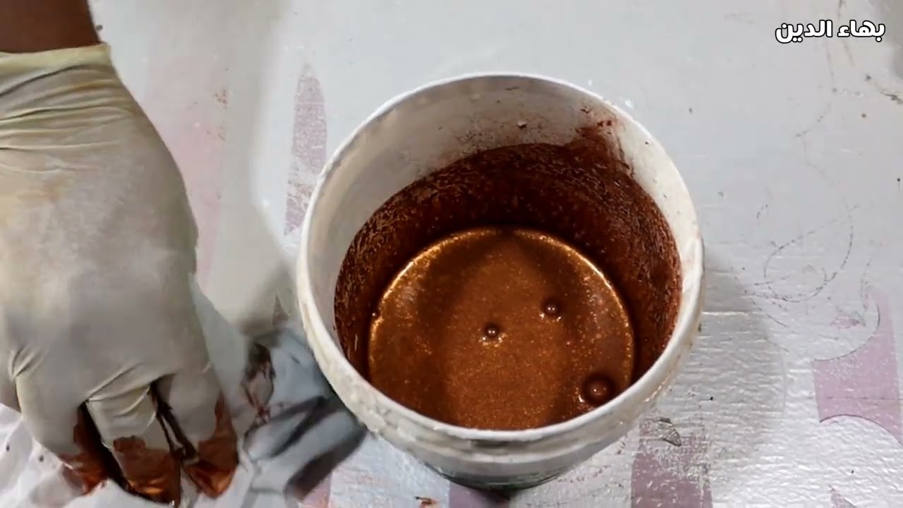 ديكورات شقق . ديكور دهان لون نحاسي سهل وبسيط ويعطي تاثير راااااائع لمنزلك