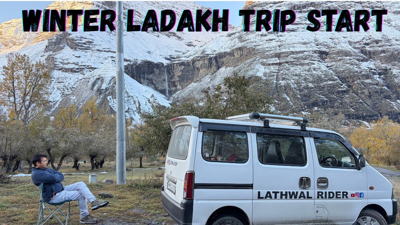 WINTER LADAKH TRIP START WITH SLEEPER CAR  | ADVENTURE TRIP START | MANALI SNOW UPDATE |