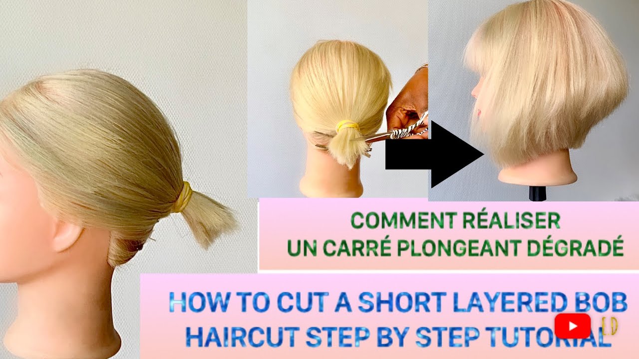 R&eacute;aliser un carr&eacute; plongeant d&eacute;grad&eacute; soi-m&ecirc;me / DIY layered bob haircut at home