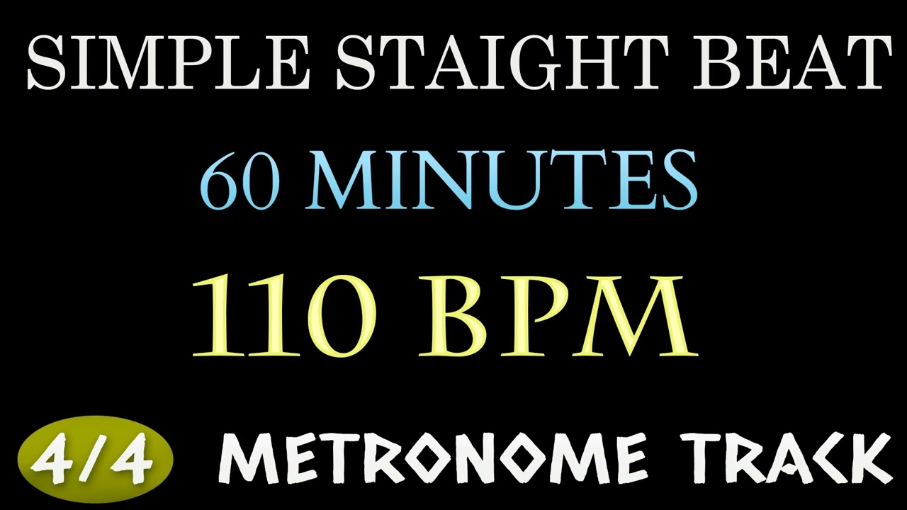 110 BPM Drum Loop - 1 HOUR ~ 4/4 Metronome Beat | Simple Straight Beat - Practice Tool - Drum Beat
