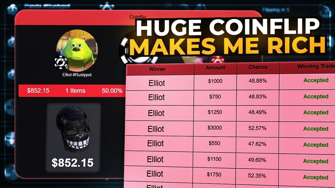 SOME OF THE MOST INSANE COINFLIPS ON Rustypot/howl