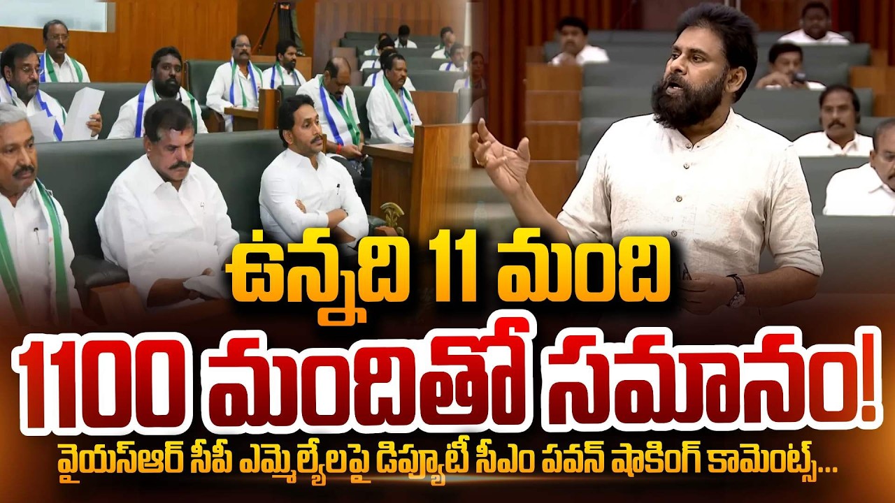 ఉన్నది 11 మంది..1100 మందితో సమానం! Deputy CM Pawan Kalyan Shocking Comments On YSRCP MLAs | YS Jagan