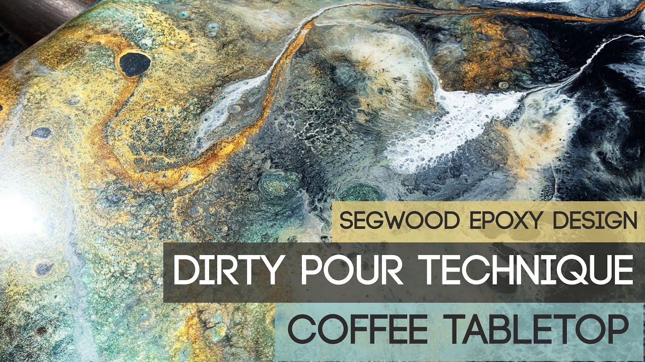 Epoxy dirty pour technique - coffee tabletop
