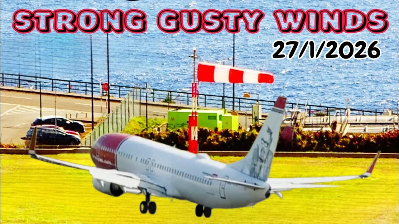 GUSTY LIVE MADEIRA AIRPORT/ LPMA