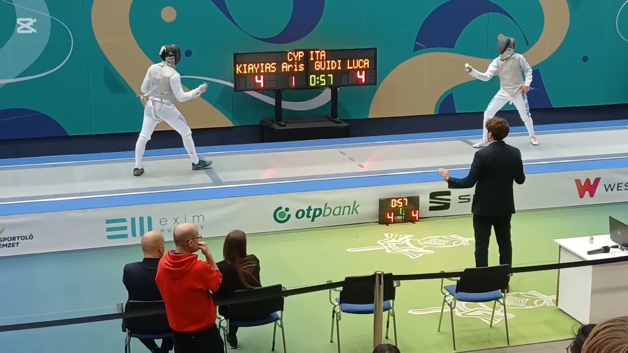 ECC men's foil Budapest  L4 Kiayias Aris CYP vs Guidi Luca ITA