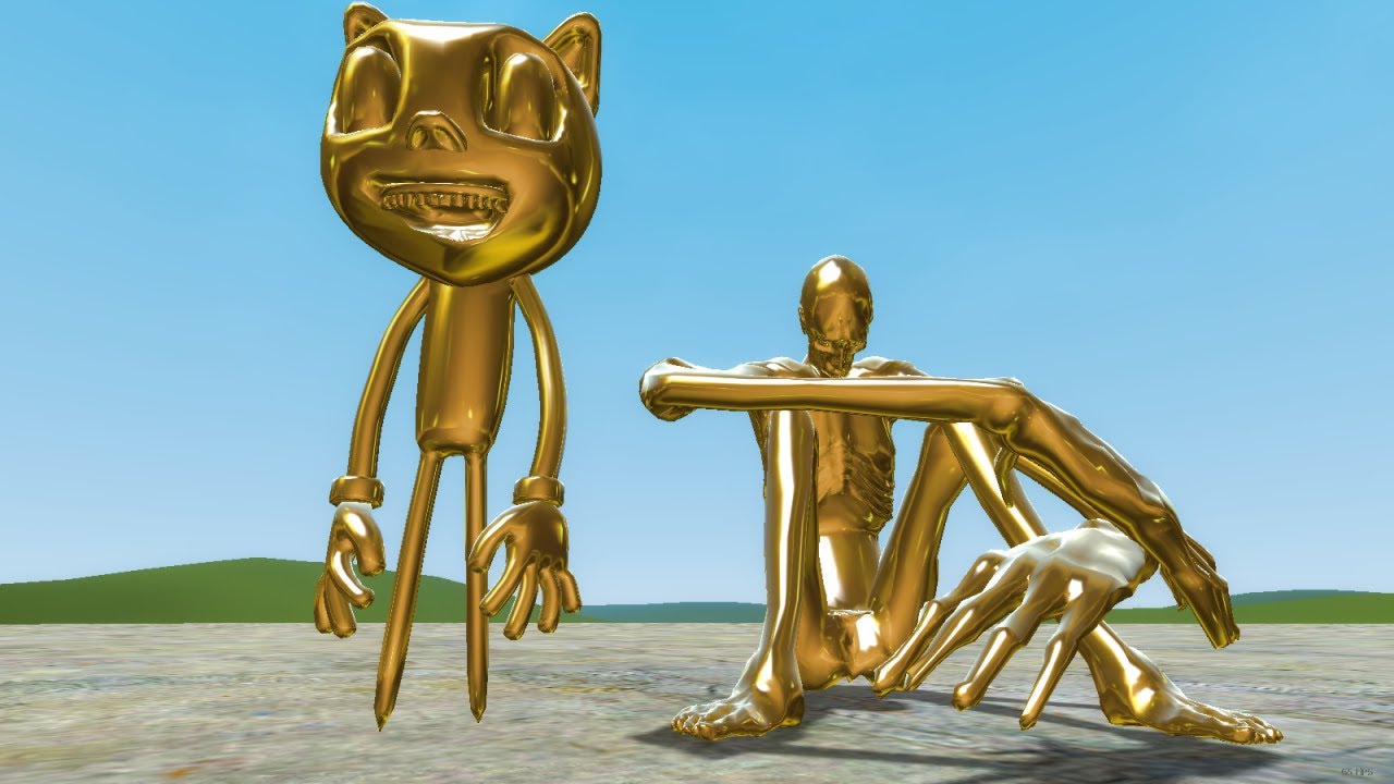GOLDEN CARTOON CAT VS GOLDEN SCP-096 THE SHY GUY!! Garry's Mod Sandbox