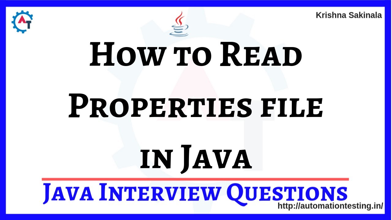 6.  How to Read Data From Properties File in Java | Properties File | Java Interview Questions