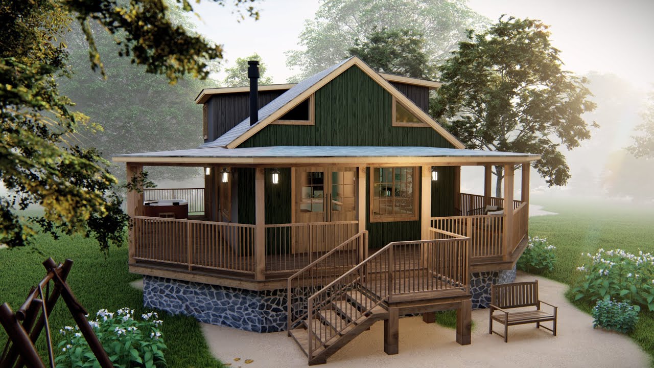 20 ft x 30 ft Cozy Small House Design | 6x9 m Wooden Tiny House