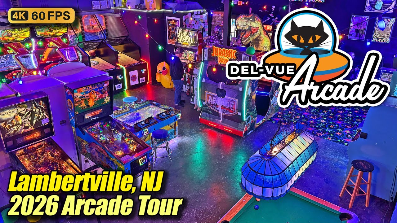 Del-Vue Arcade Club (Lambertville NJ), January 2026 arcade tour, new 4K full walkthrough