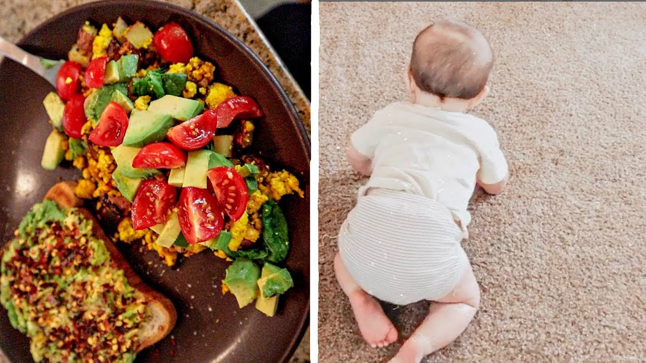 SHE CRAWLS FOR THE FIRST TIME + MAKING DELICIOUS VEGAN FOOD!! | Sam&Alyssa