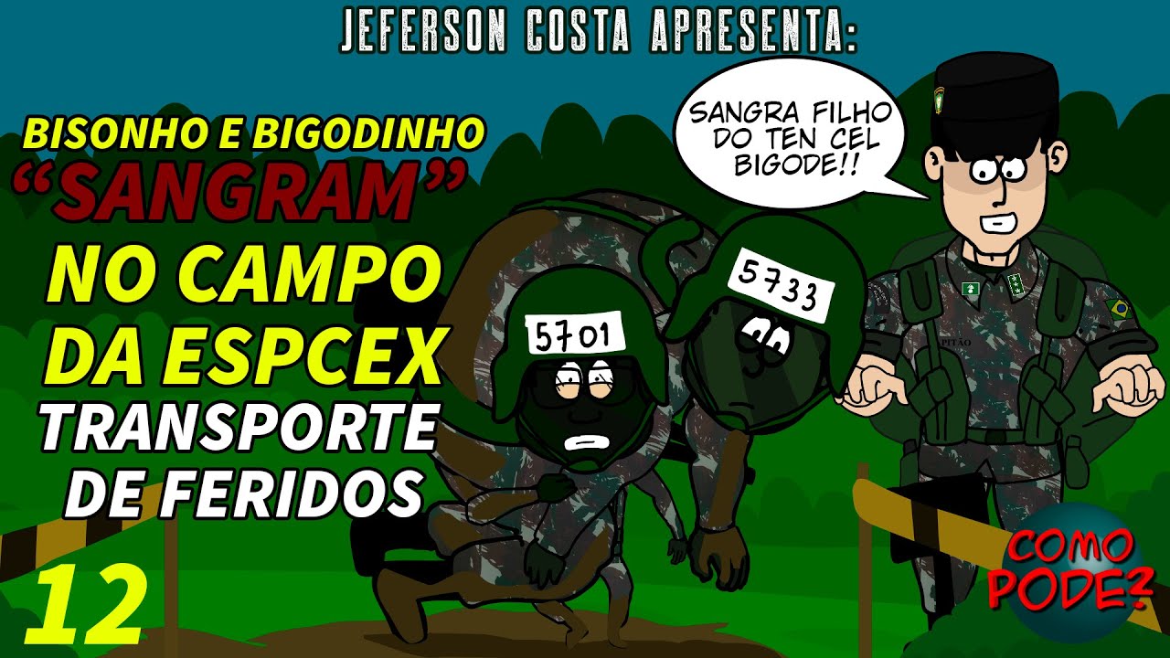 Pista de Transporte de Feridos no Campo, Capitão Alopra os Alunos Bisonho e Bigodinho - Ep 12