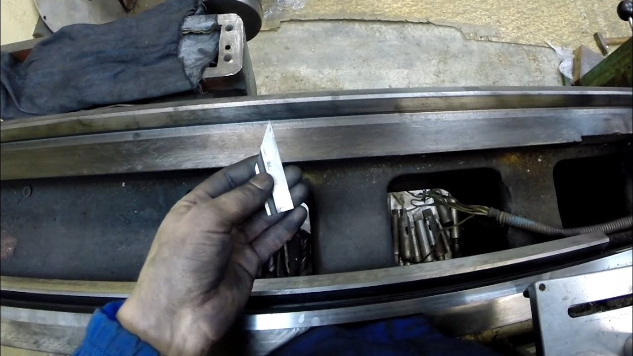 Skrobanie prowadnic łoża tokarki - jeśli wąska prosta krawędź