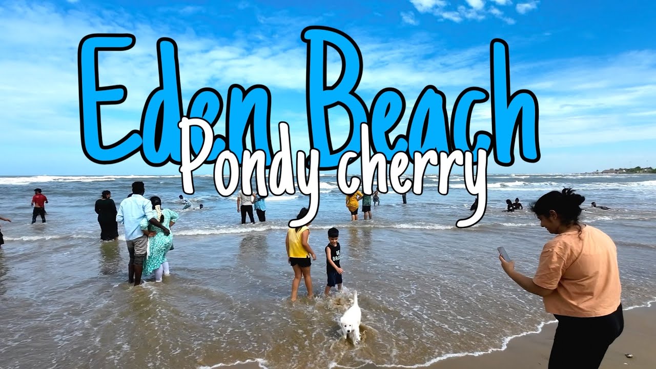 Eden Beach Vibes in Pondicherry | People Enjoying Nature & Cherry Blossoms 🌸🌊