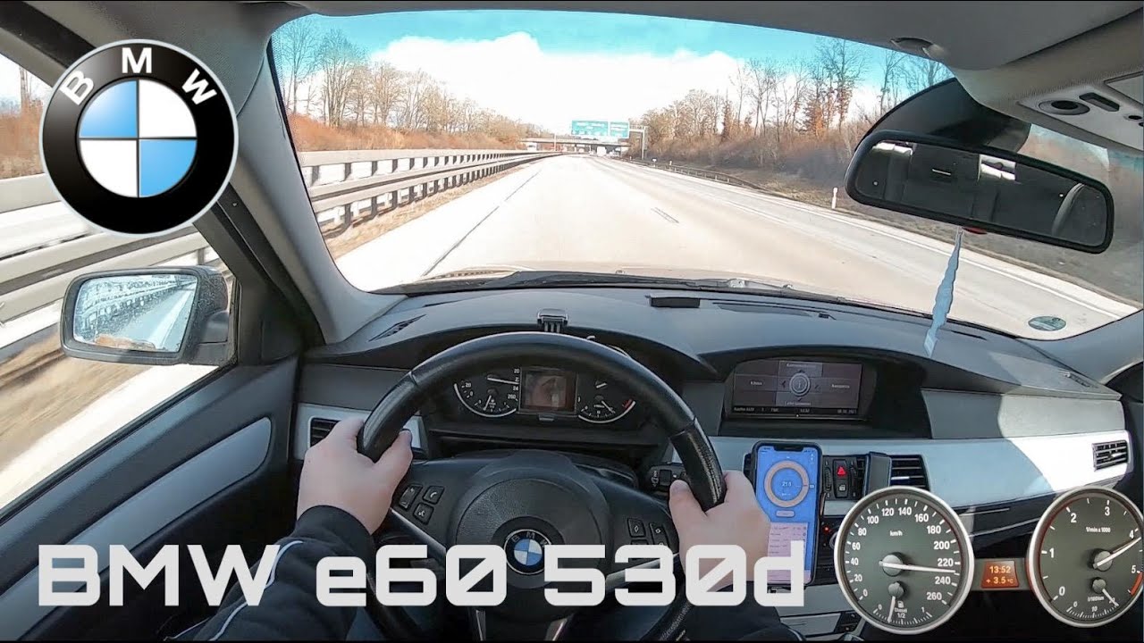 BMW e60 530d 235 HP 0-100, 100-200, 100-0, Top Speed German Highway Deutsche Autobahn, Dragy GPS