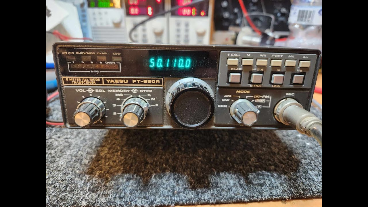 Rare Yaesu FT680R classic 6 metre all mode transceiver on test after a long life on a museum shelf.