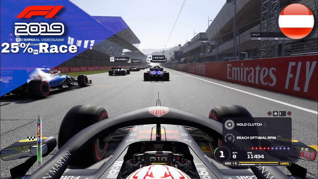 F1 2019 Gameplay | 25% Race At Austria | Max Verstappen | Red Bull