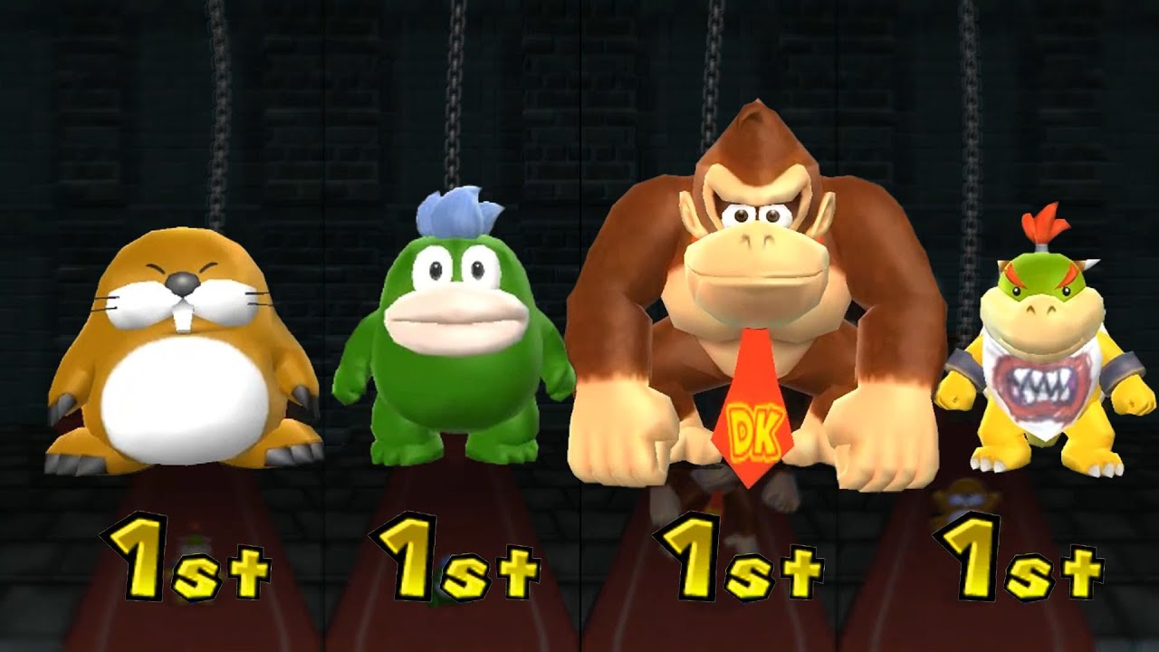 Mario Party 9 Minigame - Monty Mole Vs Spike Vs Donkey Kong Vs BowserJr