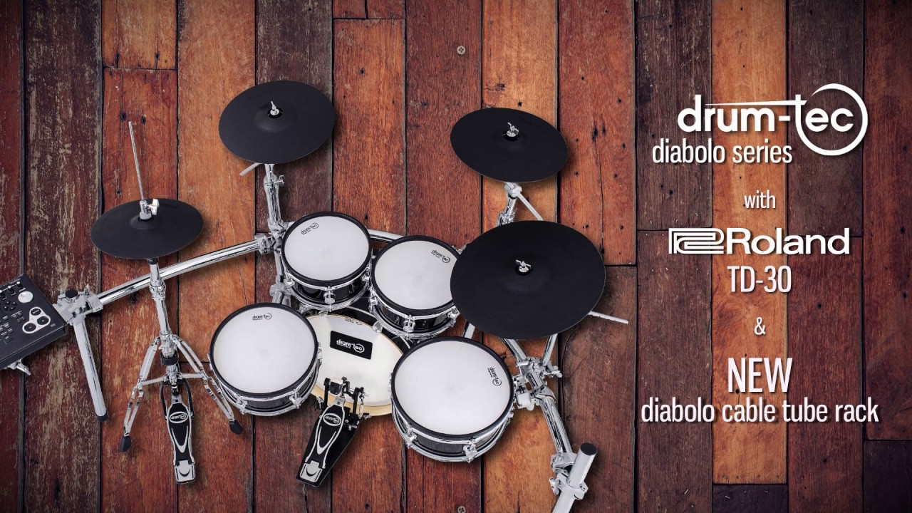 Roland TD-30 with drum-tec diabolo e-drum pads & NEW cable tube rack