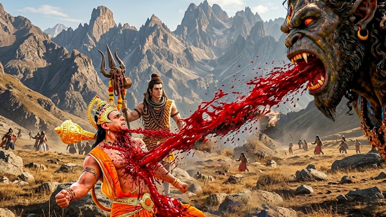 #bajarangbali भोगविलासी राक्षस ने हनुमान की गर्दन से लालपानी पी लिया | Mahabali Hanuman | #hanuman