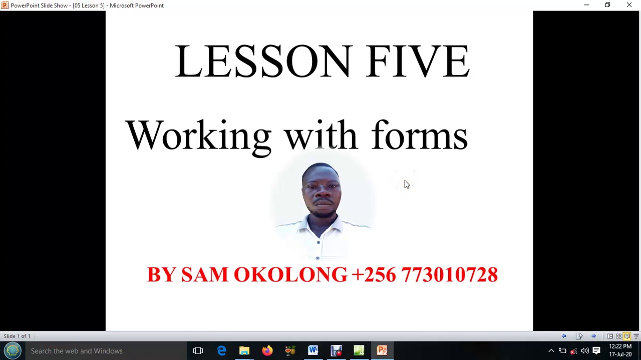 Web design (Working with forms) by Sam Okolong. Lesson five