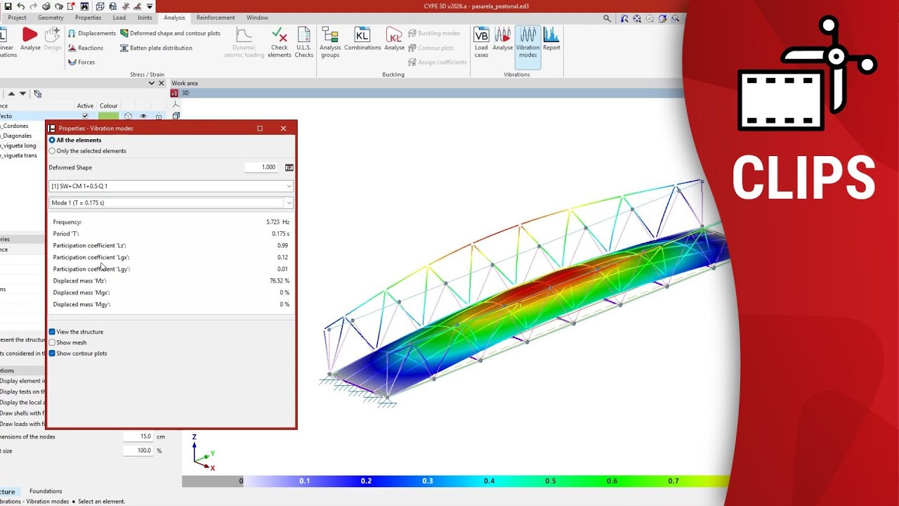 New modal vibration analysis module in CYPE 3D