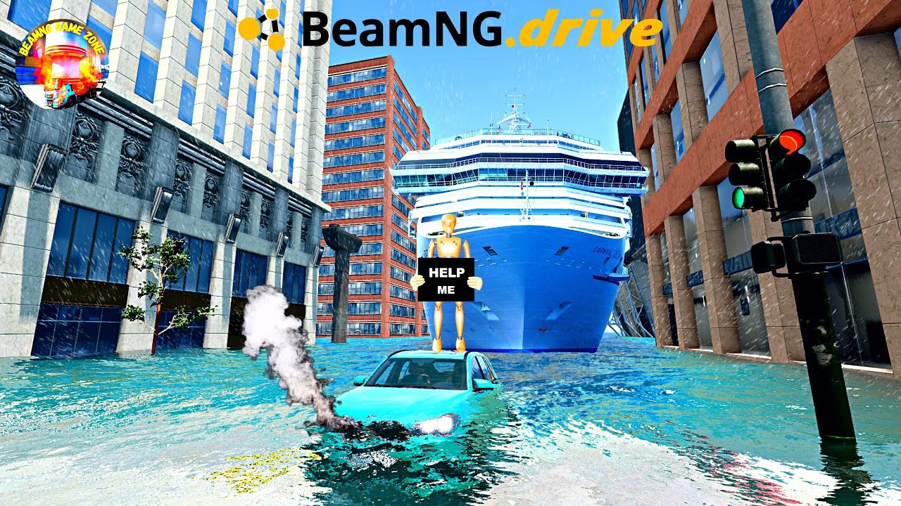 Hurricane Milton Mega TSUNAMI●Cars vs Mega Flood in BeamNG.Drive part 2