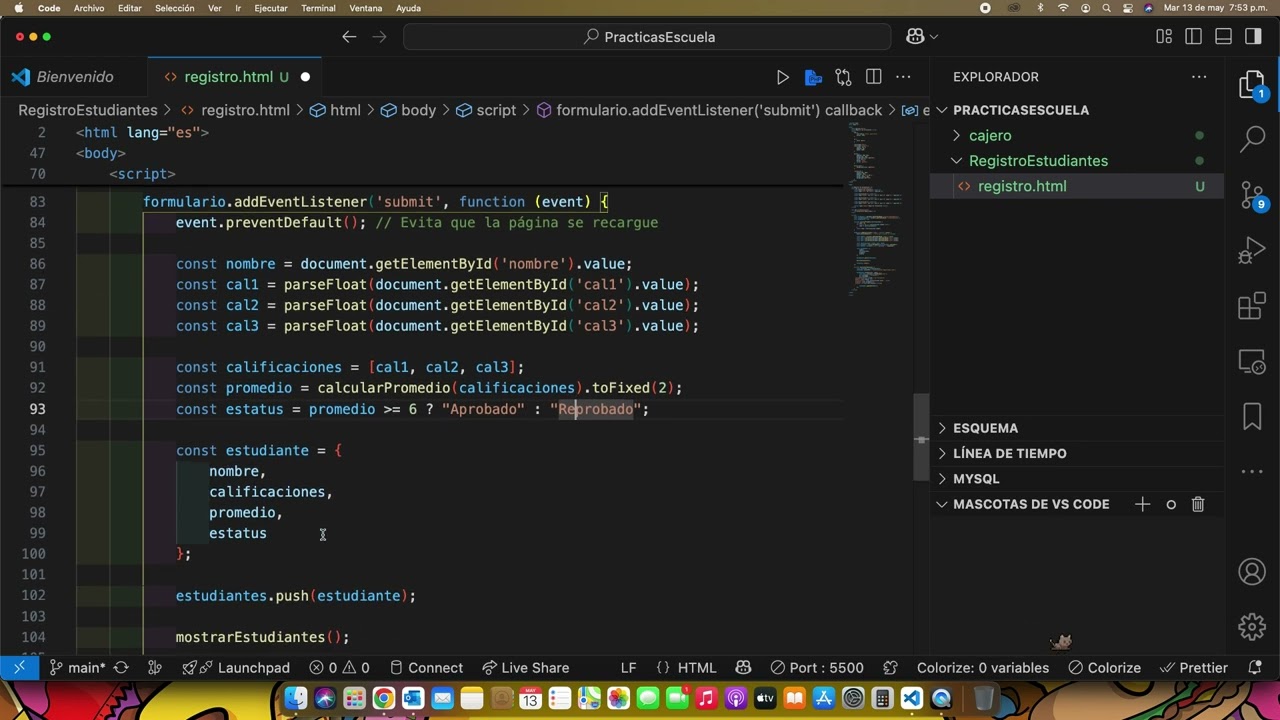 Aprende JavaScript Creando un Registro de Estudiantes | Proyecto Nivel Medio con HTML + JS video 4.1