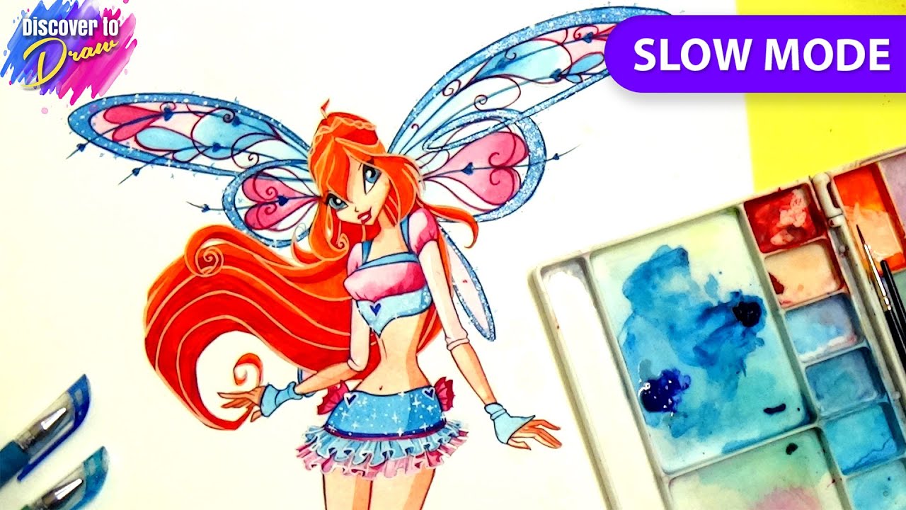 Winx club drawing how to draw Bloom believix - Slow mode