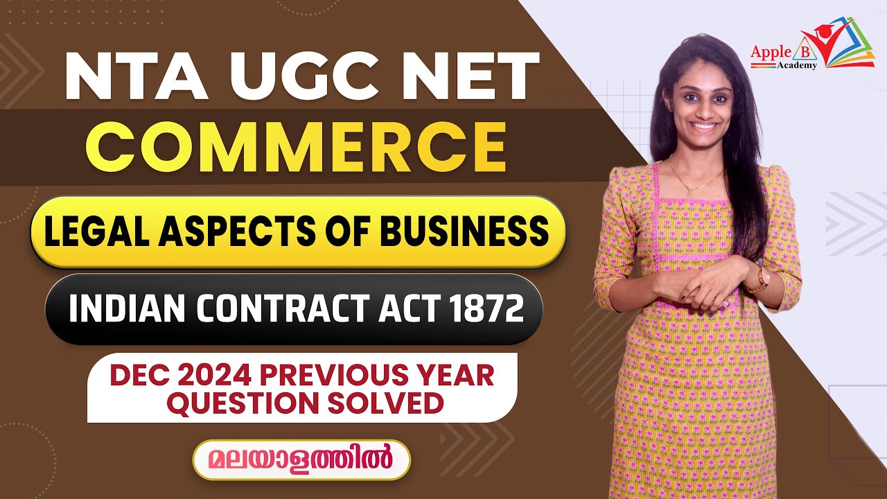Indian Contract Act | NTA UGC NET Commerce Offline Online Classes | Apple B Academy